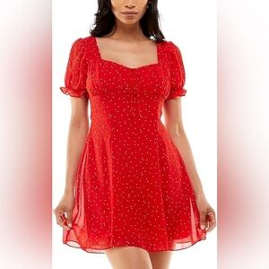 B Darlin Red Polka Dots Dress Size 9/10